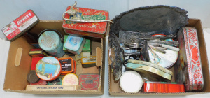 2 x Boxes Vintage Mixed inc Tins - Wood Milne Shoe Shines, Tobacco, Nabisco, Col
