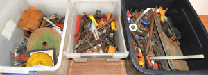 Lot 12 - 3 x Boxes of Vintage Hand Tools & Hardware incl Files, Ratchets, Sp