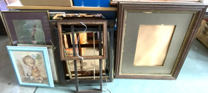 Lot 20 - Group of framed pictures (originals and prints) and empty vintage frame