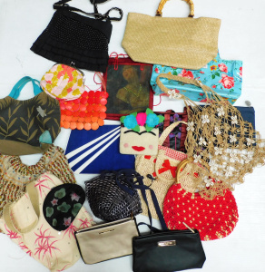 Lot 23 - Lge grp ladies bags, totes, etc incl evening, Vivapaquita, Piggot's, st