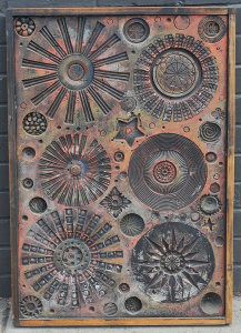 Lot 124 - Anthony Harvey (1930 - 2014) Large framed Plaster Panel - Stellar - si