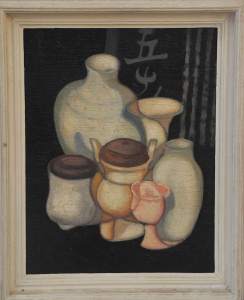 Lot 127 - Arthur J Lindsay (1912 - 1990) Framed Oil Painting - White Ming, 1941