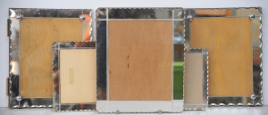 Lot 156 - 5 x Vintage Piecrust photo frames - One free standing - some with port