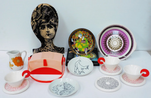Lot 160 - Group of retro items inc Japanese and French porcelain (Memphis tea cu