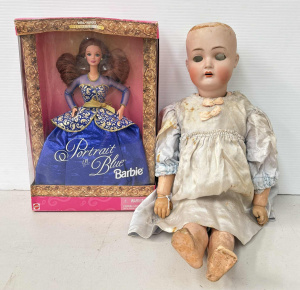 Lot 163 - 2 x items - Simon Halbig K & R 24 walking Doll, comp body, eyes &a