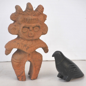 Lot 170 - Japanese earthenware figure (24cm H note losses sighted to upper and r