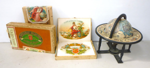Lot 175 - Small group lot, 3 x Vintage Cigar Boxes with contents inc, Havana lea