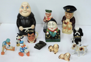 Lot 178 - Group lot Novelty ceramics inc McWilliams Friar Tuck decanter, English