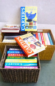 3 x Boxes of HB Books, Carters Price Guide to Antiques and Collectables and Pric