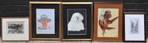 Group lot - Framed Paintings & Prints incl Judith King Etching & Aquatin