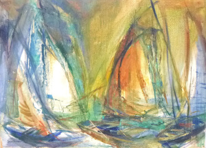 Joyce Thompson (Active c1980s) Unframed Mixed Media (Watercolour & Oil) - Re