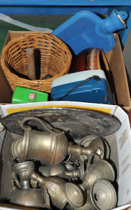 Lot 10 - 2 x Boxes of Vintage & Retro Items incl Green Tape Dispenser, Mixed