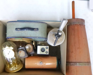 Lot 11 - Mixed lot inc vintage butter churn, mid-century soda syphon, 2 x vintag