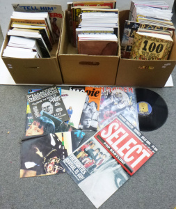 Lot 41 - 3 x Boxes of Music Related items inc, vintage and modern magazines inc