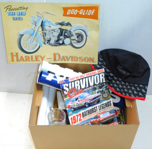 Lot 44 - Box lot of motoring related ephemera inc vintage boxed Lockheed Break P