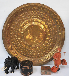 Lot 97 - Group of Indian items inc 2 vintage photos inc striking image of elepha