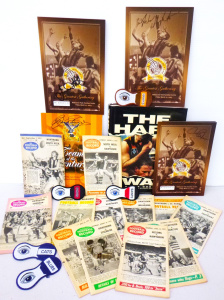 Lot 98 - Group Lot Football related items inc, 4 x signed Special events menus i