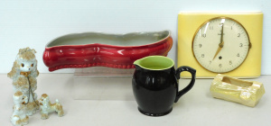 Lot 119 - Group lot Mid Century ceramics inc Shorter & Sons burgundy trough