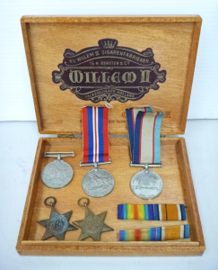 Lot 133 - Group of WWII service medals and ribbons and bars inc The Australian S