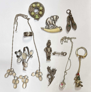 Lot 138 - Grp mainly jewellery incl Silver Moonstone Necklace, needs rejoining,