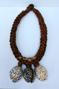Lot 161 - Traditional Sepic tribal cowrie shell and woven fibre necklace with se
