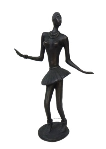 Lot 162 - Vintage Bronze statue after Richard Rohac's 'African Dancer', signed K