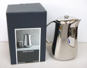 Lot 163 - Boxed Georg Jensen Stainless Steel Helena Coffee Press designed by Hel
