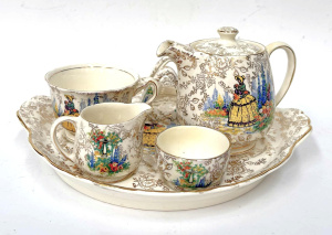 Lot 167 - 1930s James Kent Crinoline Lady(3087) Breakfast set - teapot as found