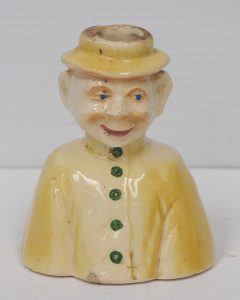 Lot 168 - Unusual early mid-century Australian pottery figural vase of a man wit