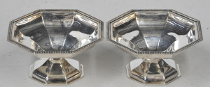 Lot 201 - Pair c1946 Hallmarked Sheffield Sterling Silver pedestal Bon Bon dishe