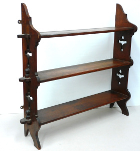 Lot 7 - Vintage small sized Oak Arts & Crafts Wall Shelf - 3 x shelves, pier