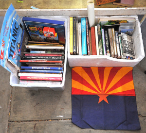 Lot 43 - 2 x Boxes of Mixed Books & Other Items incl Vintage Arizona State F