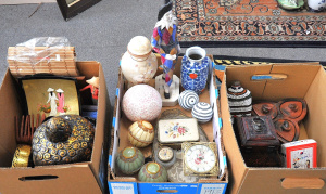 Lot 48 - 3 x Boxes of Oriental Items incl Ceramics, Figures, Trinket Boxes etc
