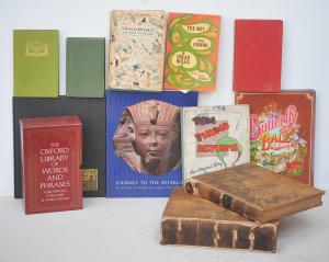 Lot 50 - Box lot of vintage and modern books inc English-Latin dictionary and Th