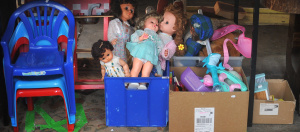 Lot 57 - Group of vintage and modern children's items inc 4 boxes of dolls &