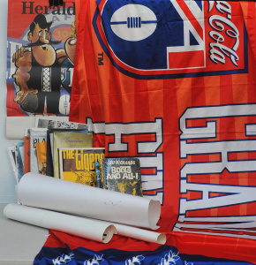 Lot 65 - Lot AFL Items & Ephemera incl Commemorative Grand Final Flag, Histo