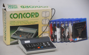 Lot 82 - Vintage Boxed Concord Video Game Console & Assorted Playstation 4 G