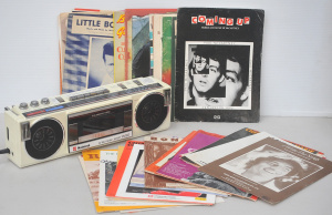 Lot 85 - Vintage National FM-30 Radio Cassette Boombox & Assorted Sheet Musi