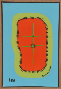 Lot 98 - Merindah-Gundah (Bayley Mifsud) Framed Indigenous Oil Painting - Protec