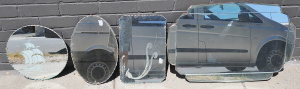 Lot 123 - 4 x Vintage Art Deco Mirrors - 3 x pie crust inc Circular w frosted Ta