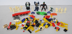 Lot 132 - Group lot of retro toys inc Bandai Machine MenGo-Bots, World Doll and