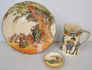 Lot 177 - 3 pces vintage Royal Doulton Series Ware inc 2 pces Robin Hood under t