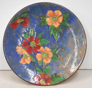 Lot 197 - Royal Doulton (Amarked) Wild Roses hand painter charger 34cm D