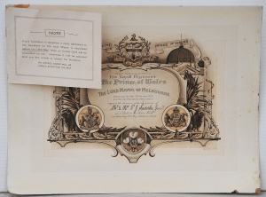 Lot 202 - An invitation to meet the Prince of Wales, Lord Mayor of Melbourne etc