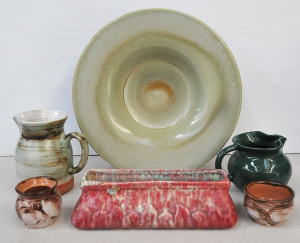 Group lot Australian Pottery inc Sylha Bowl 30cm D, Beryl Armstrong Bowls, Allan