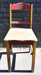 Vintage Arnotts SAO Savorette Advertising wooden Chair - front rail broken &amp