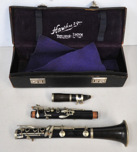 Vintage Paris D Noblet 4 piece Clarinet with reed to mouth piece in Hawkes &