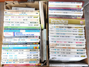 2 x boxes of Vintage Japanese Car Manuals & Service Guides incl Mazda Capell