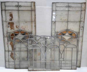 5 x AF Lead Light Glass incl 3 x arch Panels & 2 x Rectangle Panels