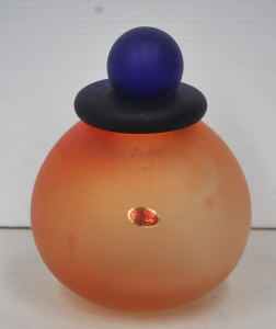Large Mid Century Modern Franco Moretti Murano Glass Bottle - bulbous frosted Or